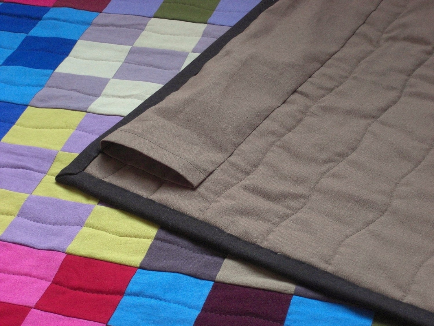 Amish 9Patch Heartsy Wall Quilt Throw Beautiful Colors