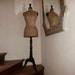 Antique French mannequin dress form display bust full dressform of wood and linen from France Paris great for fashion designer