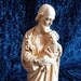 Antique French religious statue saint Joseph w infant Jesus, rare plaster sculpture 1900s, christian church