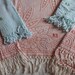 5 French Art Deco terry bath towels hand monogrammed MB monogram linens artdeco roses floral bathroom towels decorative hand towel w fringes