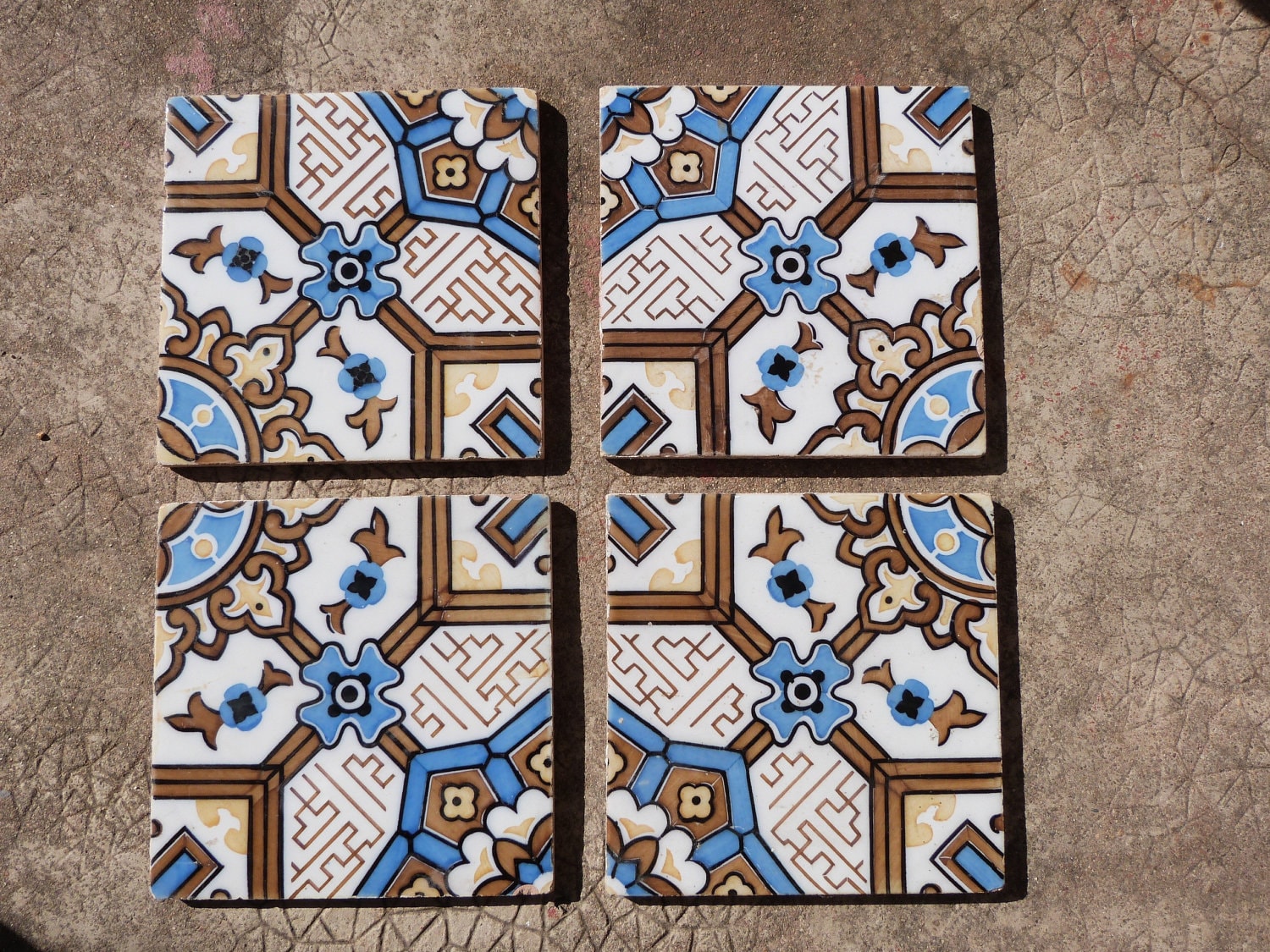 Antique floor mosaic tile architecture by MyFrenchAntiqueShop