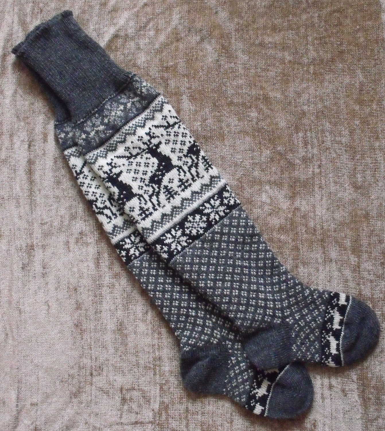 Norwegian Scandinavian Hand Crafted 100 WOOL SOCKS Above/
