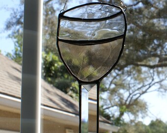 Zinfandel/Rose Wine Glass - Stained Glass Suncatcher