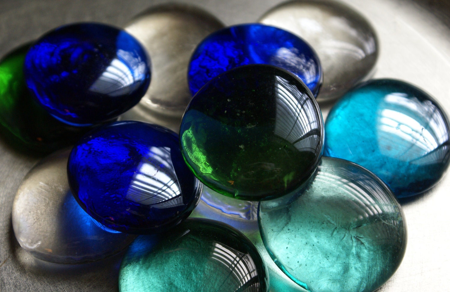 Jumbo Glass Gems/Nuggets Assorted Colors by StainedGlassJewels