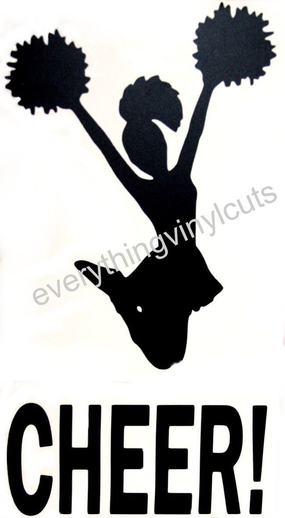 Items similar to Vinyl Wall Art "Cheerleader with the word Cheer" 24