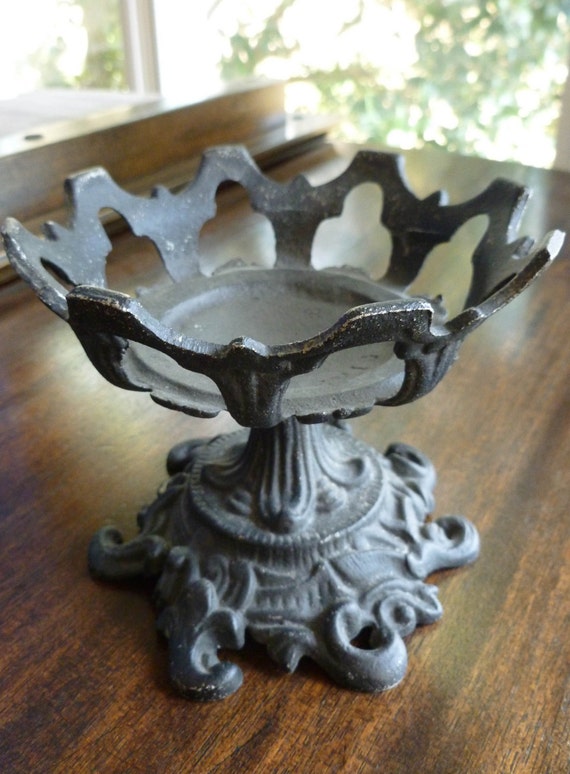 Collectible Robert Emig Black Cast Iron Pillar Candle Holder