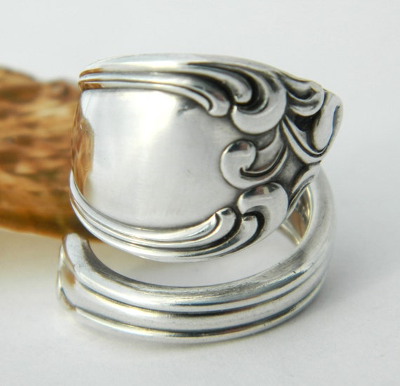 Antique Silver Spoon Ring Silverware Jewelry Old South 1949