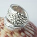 Antique Silver Spoon Ring, Silverware Jewelry, Moss Rose 1949