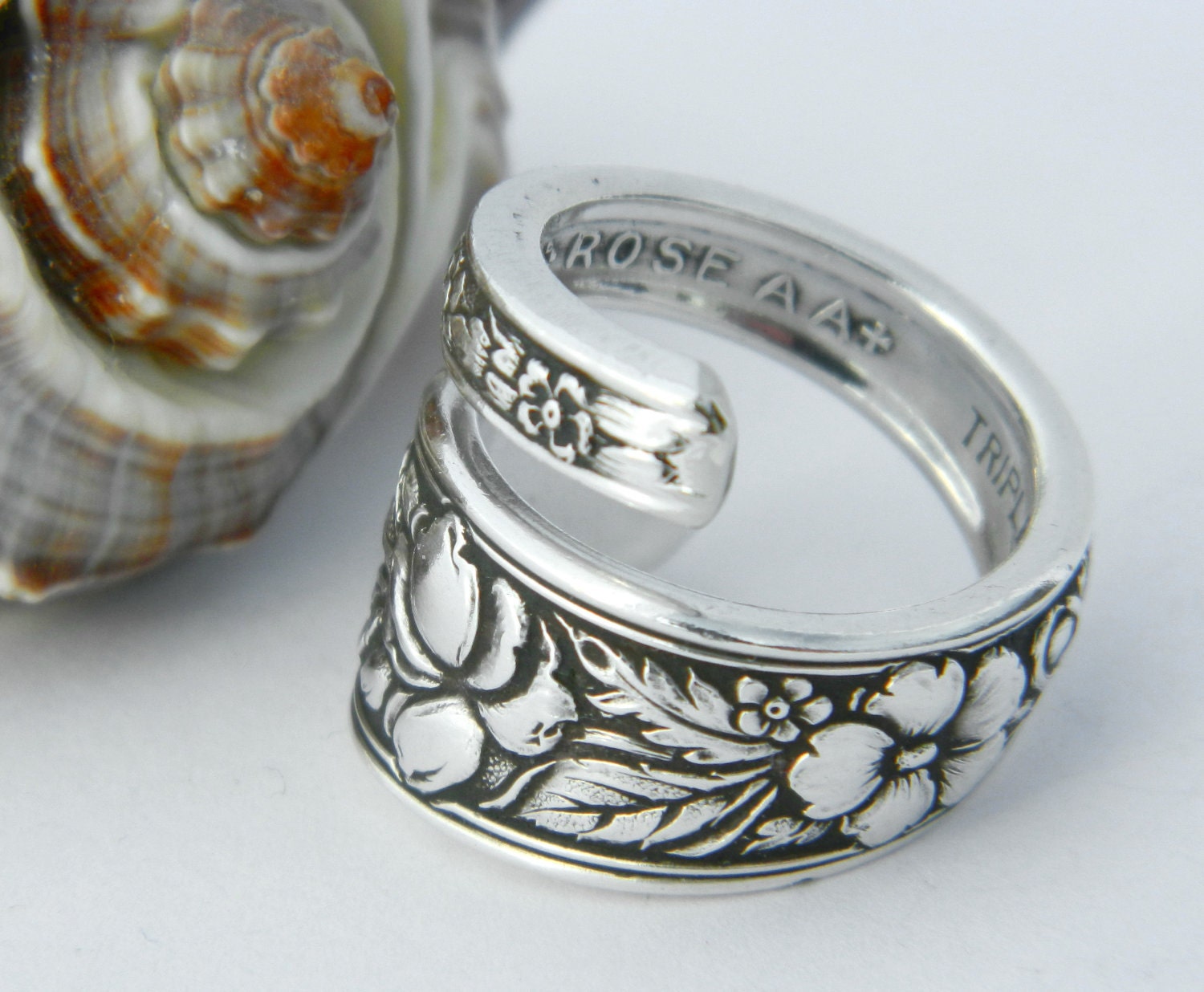 Antique Silver Spoon Ring Silverware Jewelry Met Rose