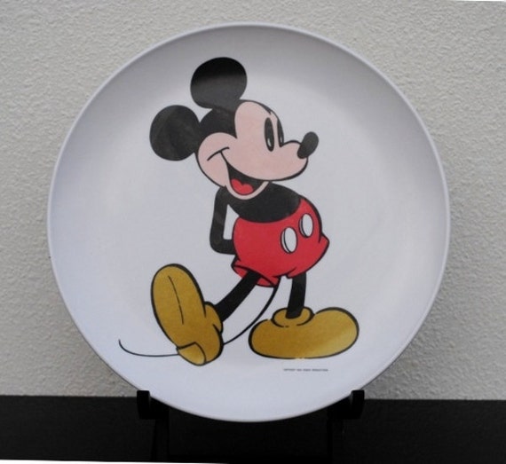 Vintage Mickey Mouse Plate Walt Disney Promotional Cartoon