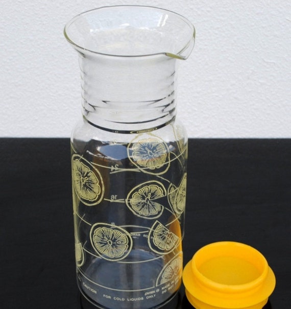 Vintage Pyrex Glass Pitcher Sun Tea Yellow by vintageeclecticity