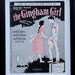 Vintage New York Art Print to Frame, Romantic Gingham Girl 1920s Musical Sheet Music