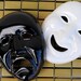 Vintage Halloween Masks of Comedy and Tragedy, Black & White Decor, 1980s Wall Art