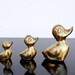 Vintage Brass Waddle Ducks, Mother Duck & Ducking Figurines, Woodland Animal Decor