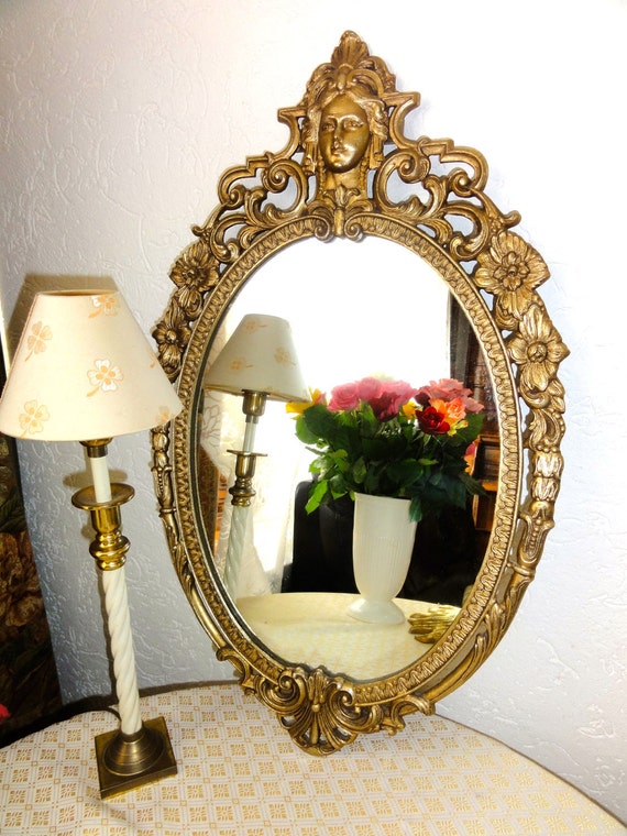 Antique Victorian Mirror Golden Frame Wall Hanging