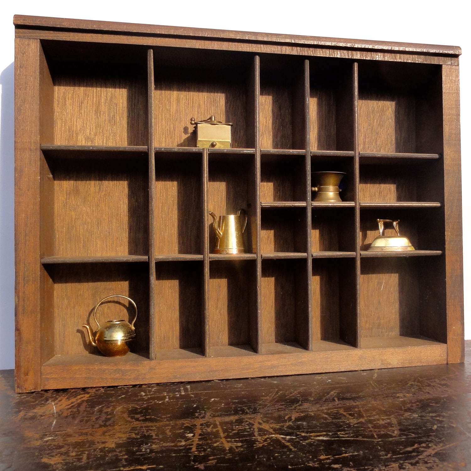 Vintage Wood Display Case Box Tray Rustic by oldamsterdam on Etsy