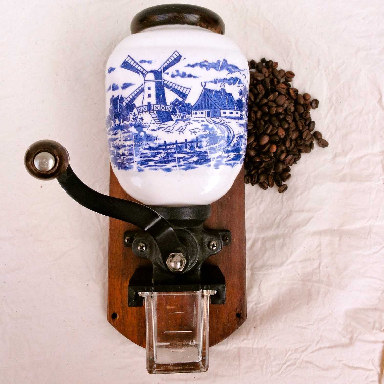 Vintage Coffee Grinder Wall Mount Dutch by oldamsterdam on Etsy