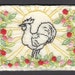 Hand Embroidered Rooster ACEO