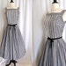 SALE - Vintage 1940s - 1950s Black and White Gingham Cotton Day Dress with Full Skirt - Size Small