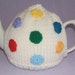 Handmade Knitted, Rainbow Spotted, Tea Cosy/Cozy