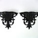 2 Black Ornate Wall Pocket Sconce Art Planter