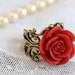 Red Rose Ring Red Jewelry Bridesmaid Gift Red Wine Victorian Beauty