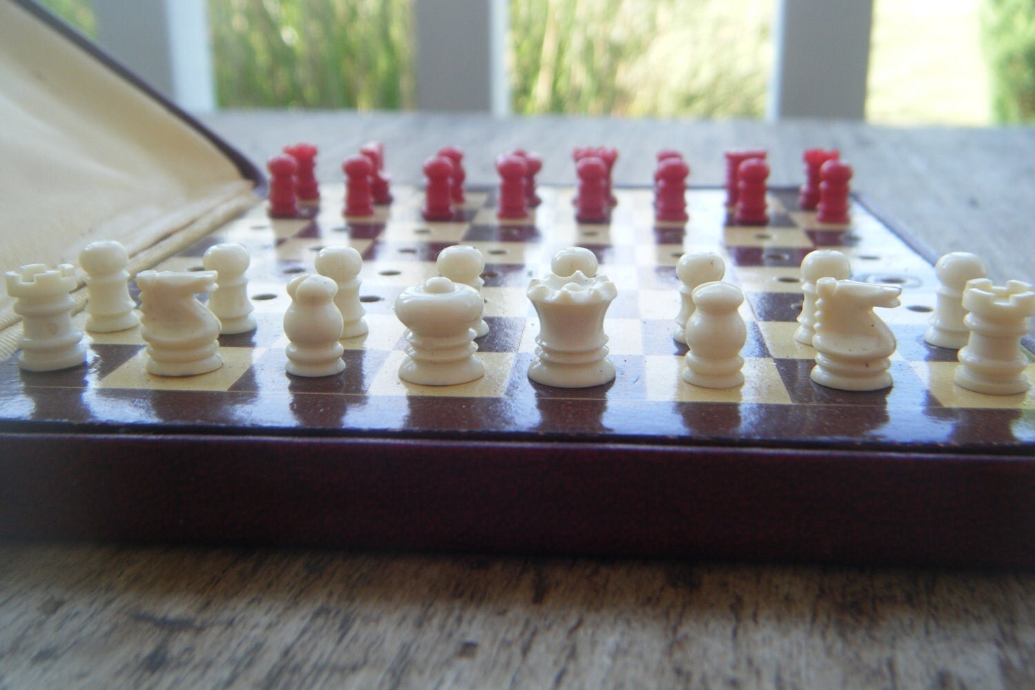 Good Luck Brand Pocket Chess Set Complete Vintage Game in Case