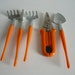 Vintage Mini Gardening Tool Set with Plastic Orange Handles