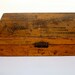 Vintage wooden box with advertisement