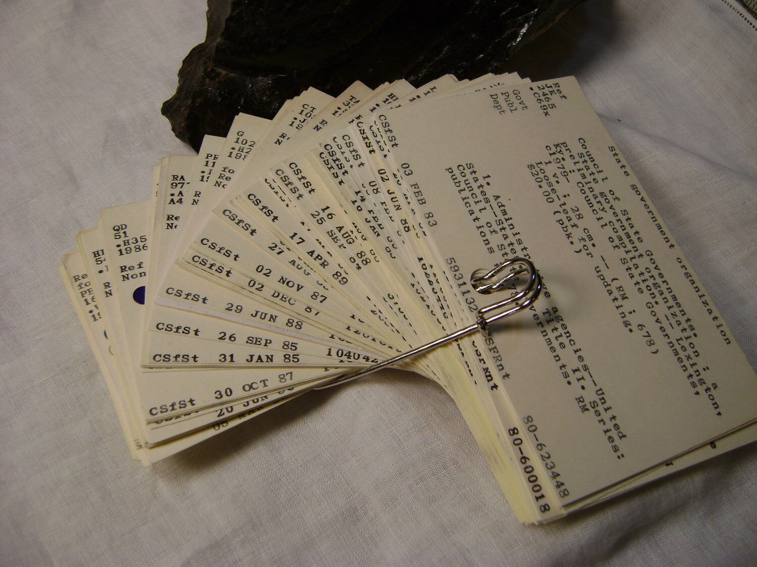 100 Library Card Catalog Dewey Decimal Altered Art Ephemera