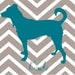 Custom Chevron Personalized Dog / Cat Silhouette Print of Your Pet