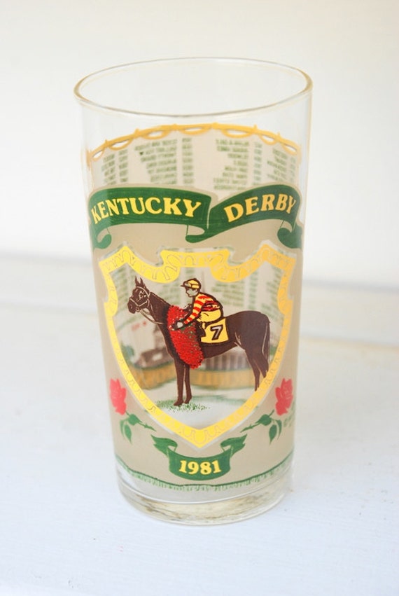 Vintage 1981 Kentucky Derby Glass Collectible