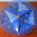 SALE Midcentury Higgins Art Glass Partitioned Plate Blue Peacock Pattern FREE SHIPPING