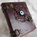 handmade blank leather journal notebook with ''Ewil eye'' emblem