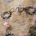 Gear and pink glass Bead Steampunk Bracelet Jewelry Affaire Valentine's Day Gift