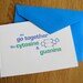 DNA basepair letterpress greeting card, scientists in love -- We go together like cytosine and guanine