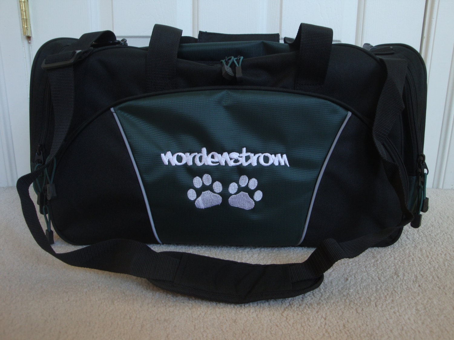 Duffel Bag Personalized Dog Paw Prints Vet by HTsCreations on Etsy