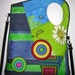 2in1 large canvas cross body bag Hobo Sling Bag bohemian gypsy Tote Purse mixed fabrics in Green-Lime-Navy blue-Black with Cirle