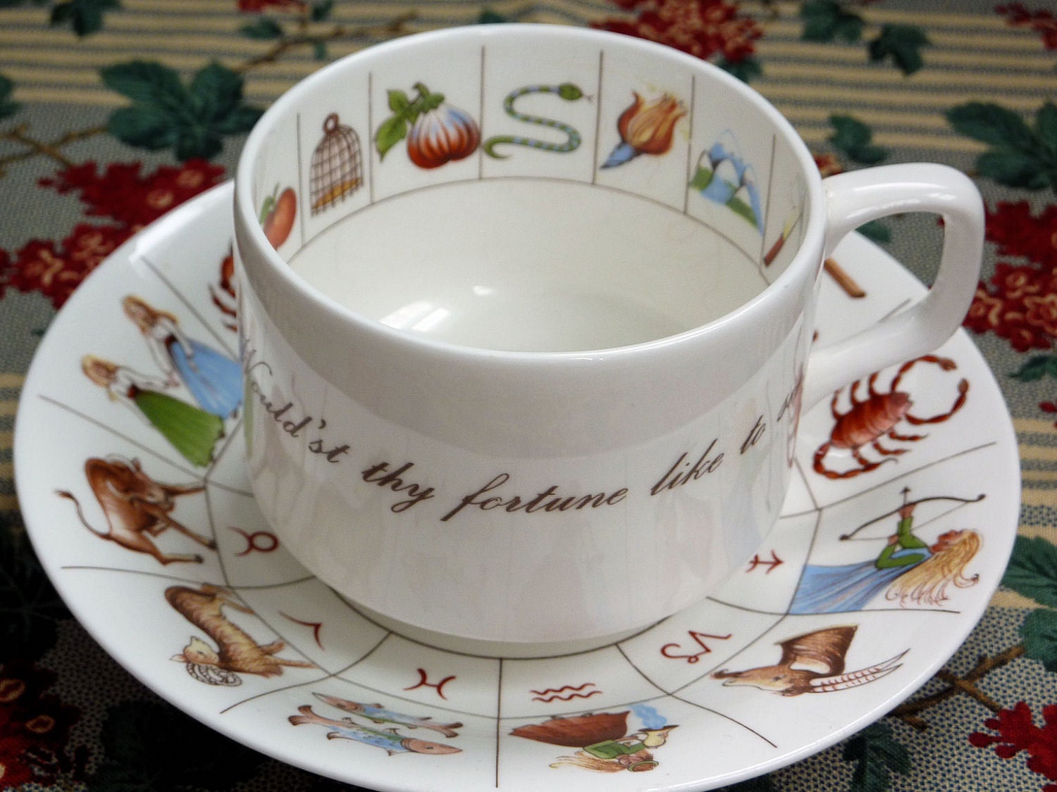 Fortune Telling Tea Cup Zodiac Signs Royal Kendal fine bone