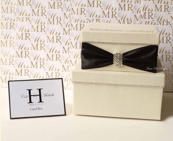 Fuchsia And Silver Square Wedding Card Boxes