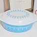 Vintage Pyrex Turquoise Blue Oval Casserole Dish with Matching Cover