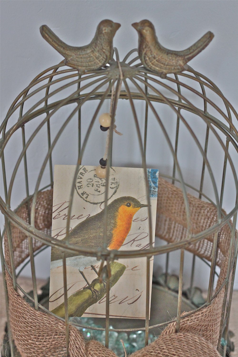 Rustic Metal Bird Cage for Wedding or Home and Garden