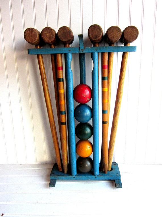 Vintage Croquet Set Rademaker 1950s Croquet Set Lawn Game