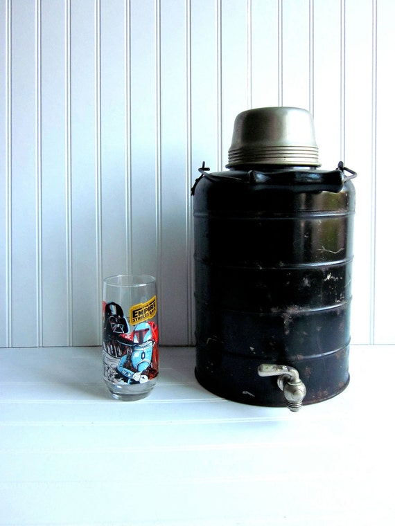 Vintage Water Cooler Black Stanley Thermal Jug Industrial Chic