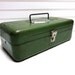 Vintage Green Victor Toolbox Chippy Paint Metal Storage Box Industrial Rusty Patina