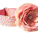 Martingale Dog Collar Pink Blue Yellow Flower 1.5" matching flower available
