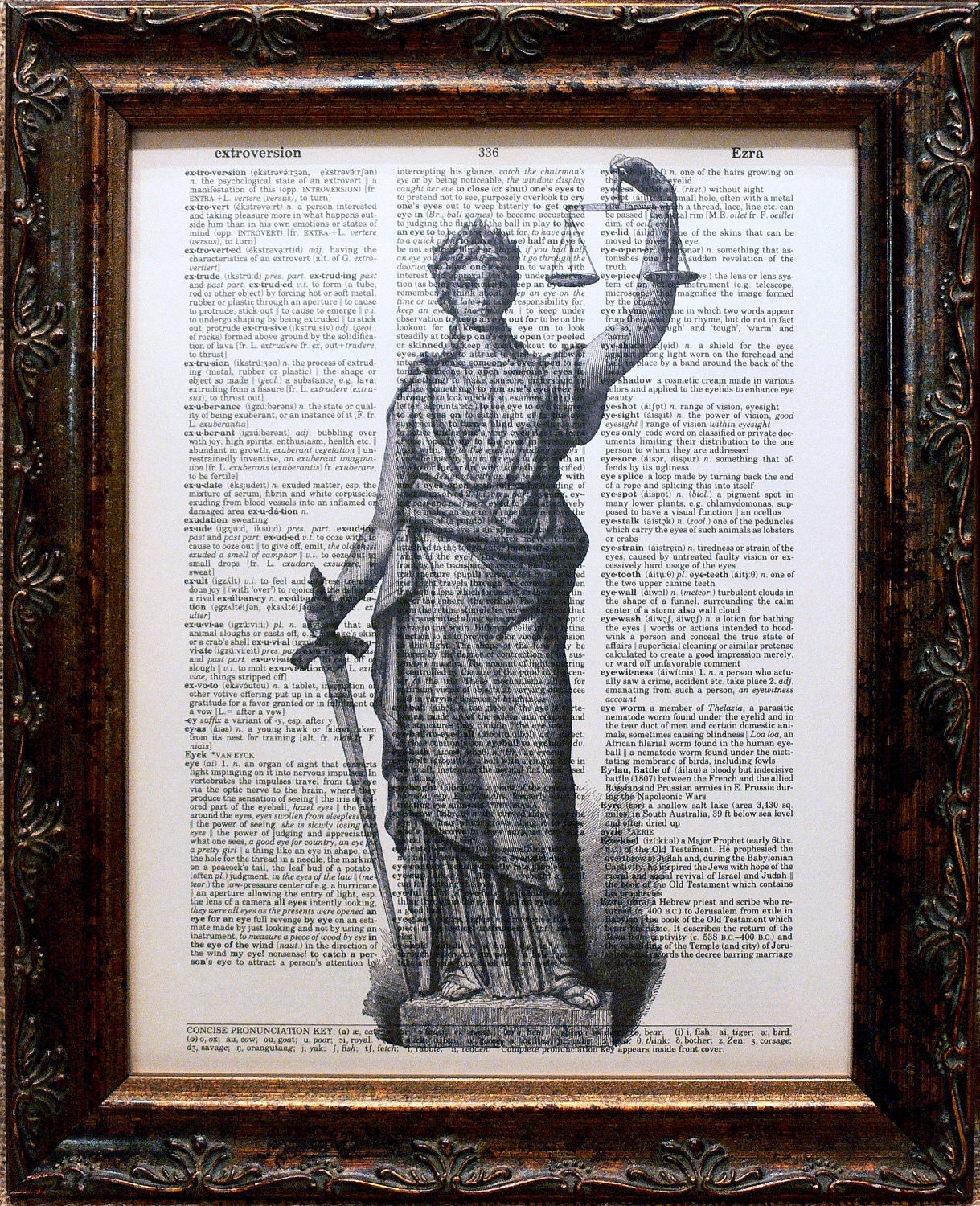 lady painting justice of Lady Book Art Print Statue on Page Justice Dictionary