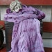 Tie Dye Chiffon Scarf Wrap Belt Headband Shawl Purple Plum Textured Bohemian Gypsy Hippie