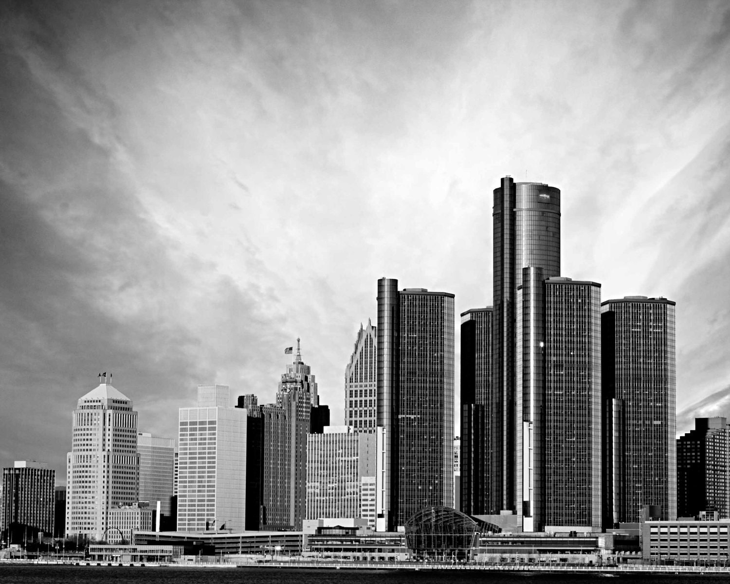 Detroit Photography Detroit Black and White Skyline