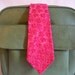 Men's vintage necktie, hot pink swirly eyelet fabric, 1970's groovy, funky, bright, by DJF Modern Trend.